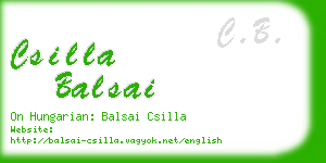 csilla balsai business card